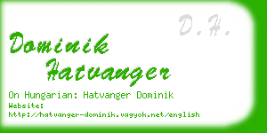 dominik hatvanger business card